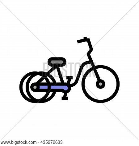 Tricycle Bicycle Type Color Icon Vector. Tricycle Bicycle Type Sign. Isolated Symbol Illustration