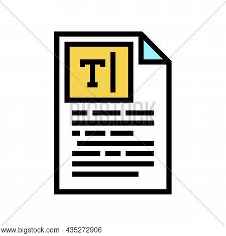 Copywriting Text Color Icon Vector. Copywriting Text Sign. Isolated Symbol Illustration