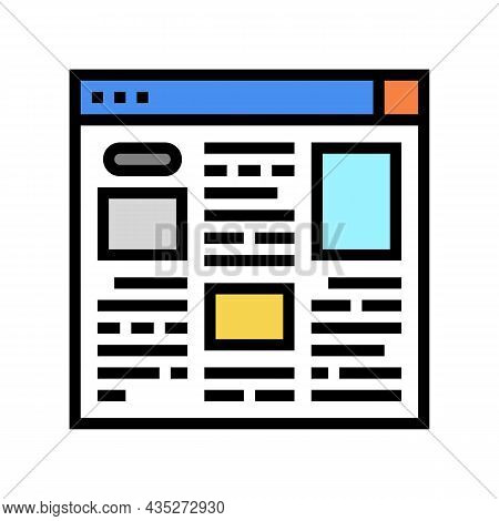 Article Web Information Color Icon Vector. Article Web Information Sign. Isolated Symbol Illustratio