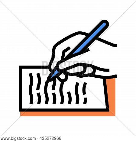 Writing Letter Color Icon Vector. Writing Letter Sign. Isolated Symbol Illustration