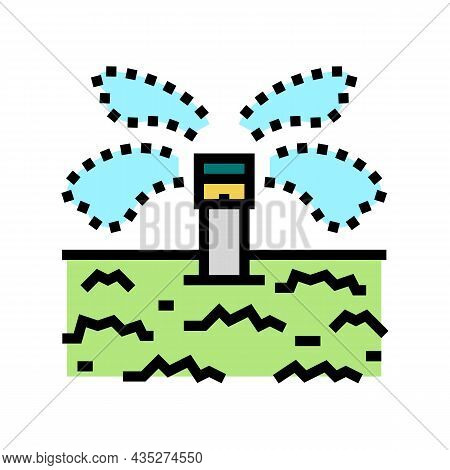 Irrigation System For Watering Color Icon Vector. Irrigation System For Watering Sign. Isolated Symb