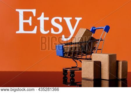 Kazan, Russia - Oct 6, 2021: Etsy Is American E-commerce Company Focused On Handmade Items And Craft