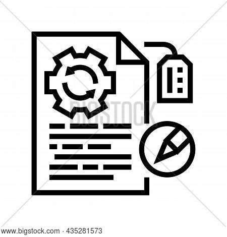 Brand Development Copywriting Line Icon Vector. Brand Development Copywriting Sign. Isolated Contour