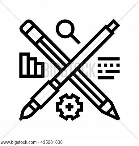 Content Strategy Line Icon Vector. Content Strategy Sign. Isolated Contour Symbol Black Illustration