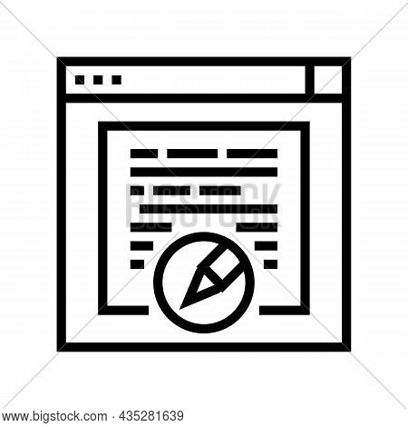 Websites Copywriting Line Icon Vector. Websites Copywriting Sign. Isolated Contour Symbol Black Illu