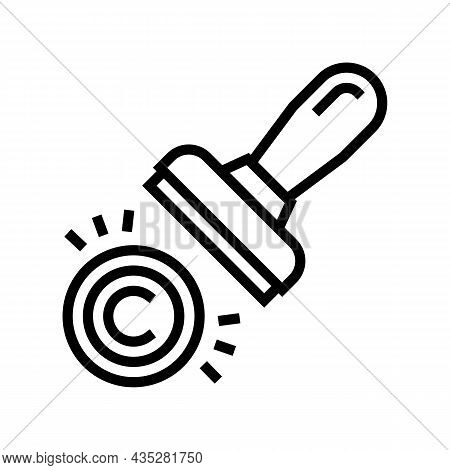 Copyright Symbol Stamp Line Icon Vector. Copyright Symbol Stamp Sign. Isolated Contour Symbol Black 