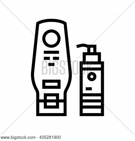 Milk And Hair Emulsion Line Icon Vector. Milk And Hair Emulsion Sign. Isolated Contour Symbol Black 