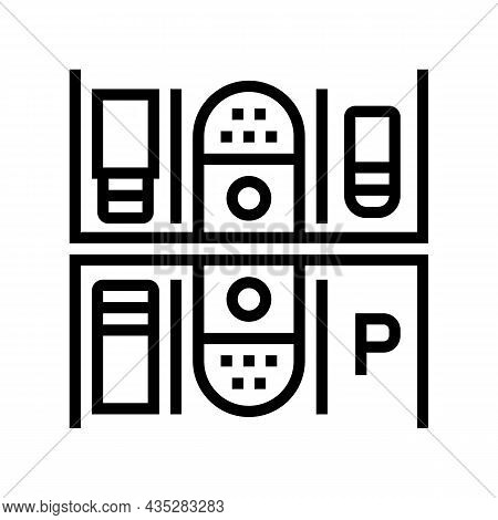 Multi-location Management Services Line Icon Vector. Multi-location Management Services Sign. Isolat