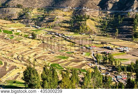 Terraced Fields At Huambo Near The Colca Canyon In The Arequipa Region Of Peru