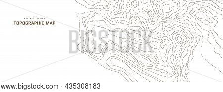 Topographic Map Abstract Background. Outline Cartography Landscape. Topographic Relief Map On White 