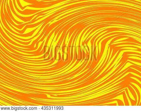 Abstract Twisting Background Of Oramge And Yellow With Waves And Bends