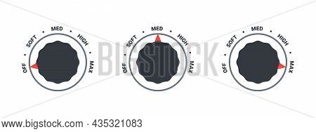 Regulator Icons. Mode Switch Icons. Relay Switch Different Modes. Vector Illustration