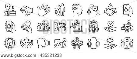 Set Of People Icons, Such As Workflow, Dont Handshake, Businessman Case Icons. Approved, Winner, Fac