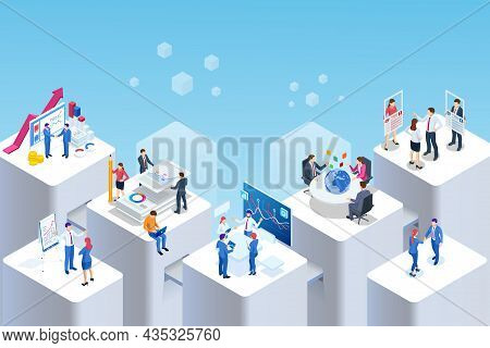 Isometric Expert Team For Data Analysis, Business Statistic, Management, Consulting, Marketing. Comm