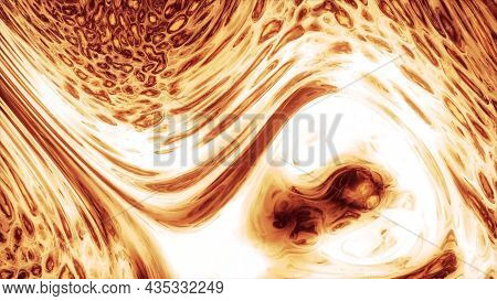 Lava Liquid Moves. Motion. Beautiful Animation With Moving And Iridescent Liquid With Lava Effect. H