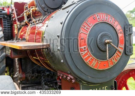 Honiton.devon.united Kingdom.july 2nd 2021.a Restored Burell Traction Engine Is On Display At The De