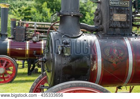 Honiton.devon.united Kingdom.july 2nd 2021.a Restored Traction Engine Is On Display At The Devon Cou