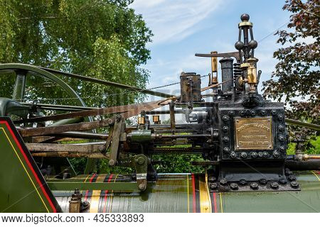 Honiton.devon.united Kingdom.july 2nd 2021.close Up Of The Whistle On A Restored Burrel  Traction En