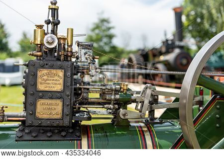 Honiton.devon.united Kingdom.july 2nd 2021.close Up Of The Whistle On A Restored Burrel  Traction En