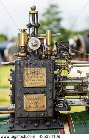 Honiton.devon.united Kingdom.july 2nd 2021.close Up Of The Whistle On A Restored Burrel  Traction En