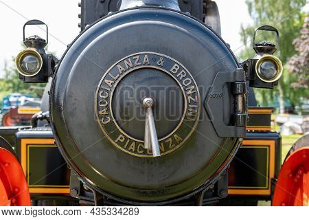Honiton.devon.united Kingdom.july 2nd 2021.a Restored Traction Engine Is On Display At The Devon Cou