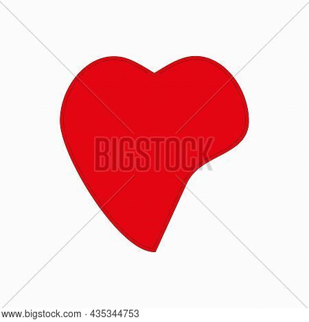 Isolated Red Heart Icon. Scribble Love Symbol. Drawing Art. Cartoon Romantic Design. Vector Illustra