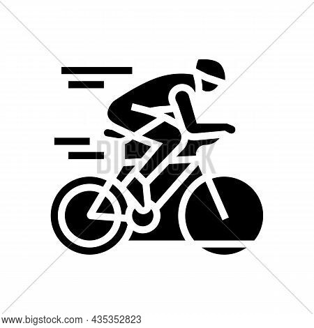 Sport Riding Bike Glyph Icon Vector. Sport Riding Bike Sign. Isolated Contour Symbol Black Illustrat