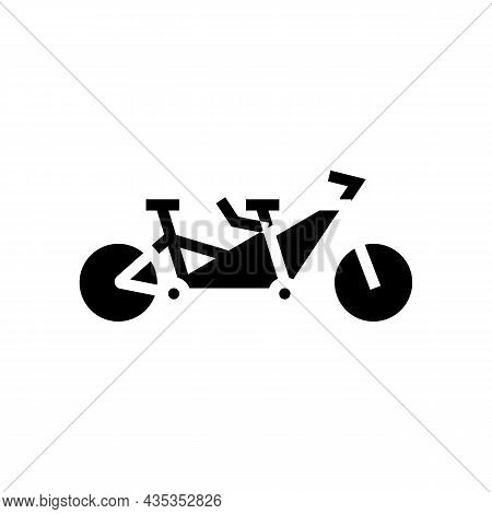Tandem Bike Bicycle For Couple Glyph Icon Vector. Tandem Bike Bicycle For Couple Sign. Isolated Cont