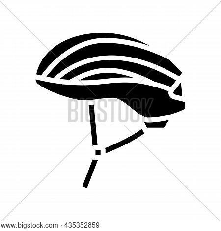 Helmet Protect For Cyclist Glyph Icon Vector. Helmet Protect For Cyclist Sign. Isolated Contour Symb