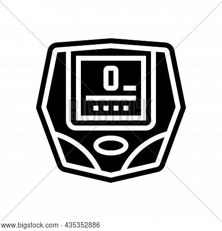 Cyclometer Bike Device Glyph Icon Vector. Cyclometer Bike Device Sign. Isolated Contour Symbol Black