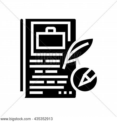 Storytelling Writing Glyph Icon Vector. Storytelling Writing Sign. Isolated Contour Symbol Black Ill