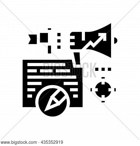 Content Marketing Copywriting Glyph Icon Vector. Content Marketing Copywriting Sign. Isolated Contou