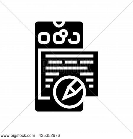 Social Media Copywriting Glyph Icon Vector. Social Media Copywriting Sign. Isolated Contour Symbol B