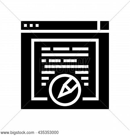 Websites Copywriting Glyph Icon Vector. Websites Copywriting Sign. Isolated Contour Symbol Black Ill