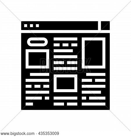 Article Web Information Glyph Icon Vector. Article Web Information Sign. Isolated Contour Symbol Bla