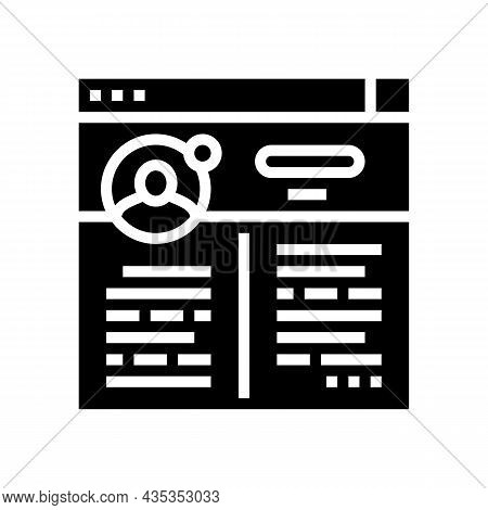 Blog Social Media Glyph Icon Vector. Blog Social Media Sign. Isolated Contour Symbol Black Illustrat