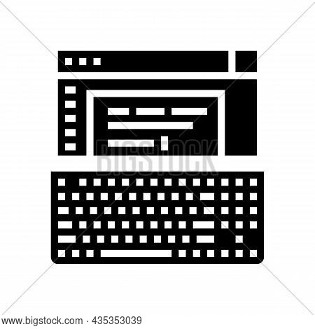 Typewriter Occupation Glyph Icon Vector. Typewriter Occupation Sign. Isolated Contour Symbol Black I
