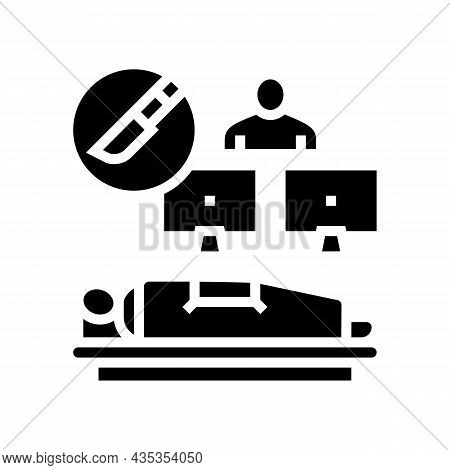 Long Distance Surgery Glyph Icon Vector. Long Distance Surgery Sign. Isolated Contour Symbol Black I