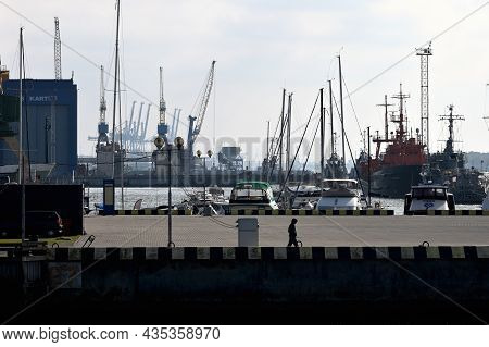 Klaipeda, Lithuania - October 02: Boats At Klaipeda Sea Port At October 02, 2021 In Klaipeda, Lithua