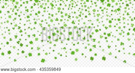 Shamrock Or Green Clover Leaves Pattern Background Flat Design Vector Illustration Isolated On Trans