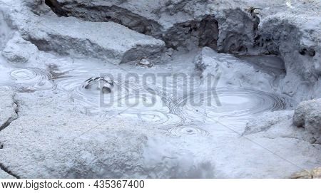 Boiling Mudpool In Hverir, Namafjall In Northern Iceland