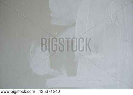 Painted Wall Background, Painter Painting A House Wall With A Paint Poller