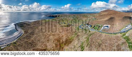 Aerial View Of The Beautiful Coastline Of Gweedore : Bloody Foreland And Brinlack - County Donegal, 