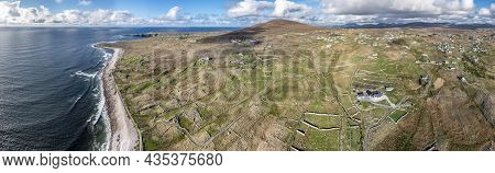 Aerial View Of The Beautiful Coastline Of Gweedore : Bloody Foreland And Brinlack - County Donegal, 