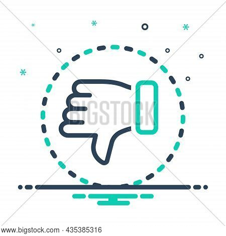 Mix Icon For Negative Pessimistic Thumb Denied Dislike Rejected Unlike
