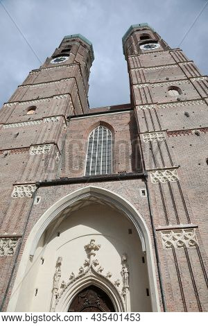 Gate And Two Bell Towers Of Frauenkirche The Cathedral Of Munich In Germany