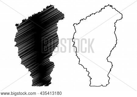 Kaimur District (bihar State, Patna Division, Republic Of India) Map Vector Illustration, Scribble S