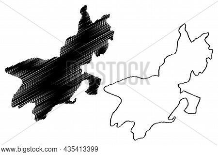 Kamrup District (assam State, Republic Of India) Map Vector Illustration, Scribble Sketch Kamrup Rur