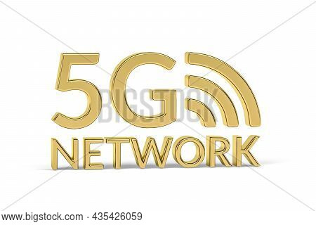 Golden 3d 5g Icon Isolated On White Background - 3d Render