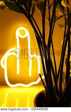 Yellow Neon Sign Fuck. Trendy Style. Neon Sign. Custom Neon.